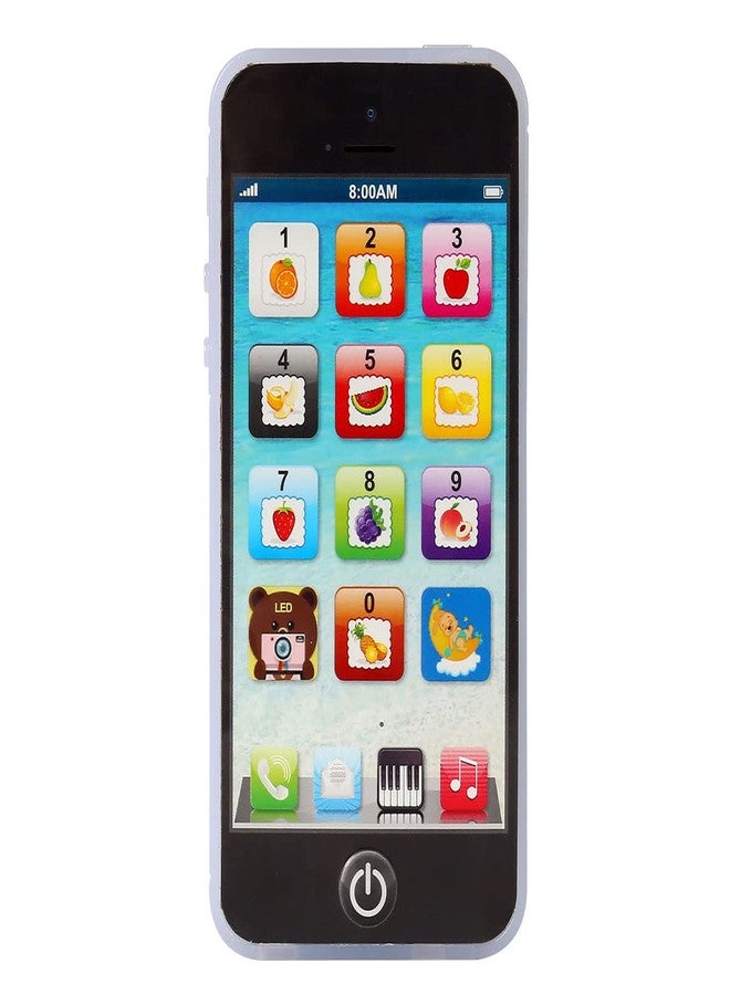 هاتف Sujosa Yphone، هاتف لعبة ذكي للأطفال الصغار والرضع، هاتف إلكتروني تعليمي موسيقي باللغة الإنجليزية لمرحلة ما قبل المدرسة، هدية للأولاد والبنات (أسود) - Image 1